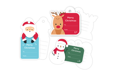 Новорічний набір фігурних тегів Твоя Забава "Merry Christmas новорічні фігури" 4 шт/уп.