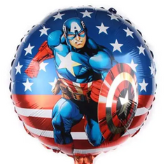 Фольгована кулька Pinan круг "Капітан Америка" 18"(45см) 1шт.