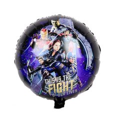 Фольгована кулька Pinan круг "Супергерої" фіолетова 18"(45см) 1шт.