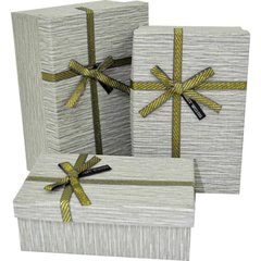 Подарункові коробки прямокутні "Best wishes" сірі (3 шт.)