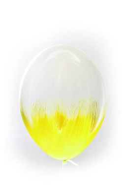 Ексклюзивна латексна кулька прозора з яскраво-жовтим 12"(30см.) ТМ Balonevi 1шт.