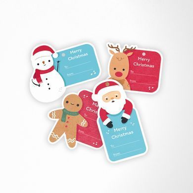Новорічний набір фігурних тегів Твоя Забава "Merry Christmas новорічні фігури" 4 шт/уп.