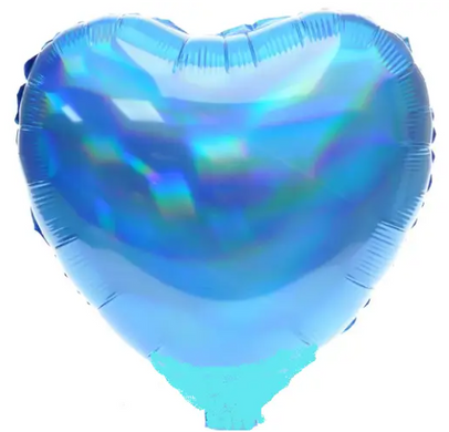 Фольгована кулька "Серце" синя голограма 18"(45см) 1шт.