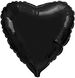 Фольгована кулька "Серце" чорна металік Flexmetal 18"(45см.) 1шт.