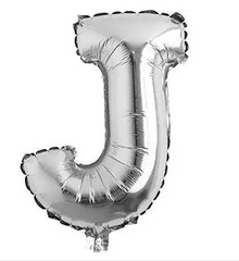 Фольгована кулька буква "J" срібна 16" (40 см) 1 шт