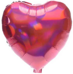 Фольгована кулька "Серце" червона голограма 18"(45см) 1шт.