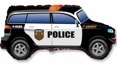 Фольгована кулька міні фігура "Поліцейська машина" чорна Flexmetal 33×27см. (1 шт)