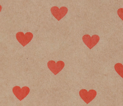 Односторонній крафт папір для подарунків "Серця червоні" 70смх10м