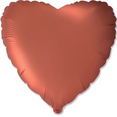Фольгована кулька "Серце" помаранчева сатин Flexmetal 18"(45см) 1шт.