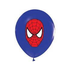 Латексна кулька 12" синя з малюнком "Супергерой 3" (Balonevi)