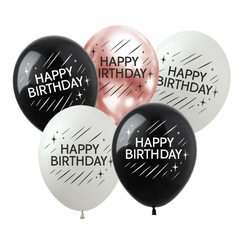 Латексні повітряні кульки 12" (30см.) "Happy Birthday" асорті ArtShow 1шт.