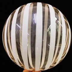 Повітряна кулька Bubbles Pinan 20"(51см) кристал з білими смугами 1шт.