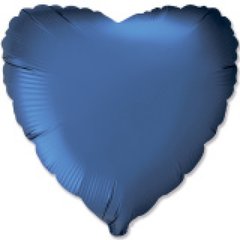 Фольгована кулька "Серце" синя (наві) сатин Flexmetal 18"(45см) 1шт.