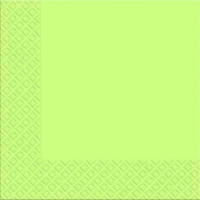 Серветки паперові тришарові салатового кольору 33х33см (18шт.) в уп.