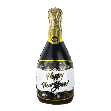 Фольгированный шар 39’ Китай Новогодний, Бутылка шампанского, Happy New Year в упаковке, 94см