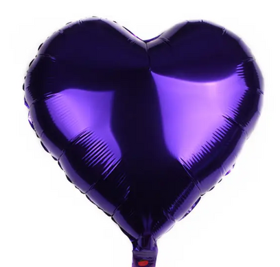 Фольгована кулька "Cерце" фіолетова металік 24"(60cм) 1шт.