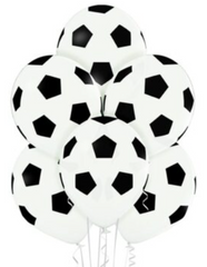 Латексні повітряні кульки В105 12" (30 см) "М`яч футбольний" чорно-білі Belbal 50 шт
