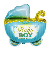 Фольгована кулька фігура Pinan "Коляска Baby Boy" блакитна 67х52 см. в уп. (1шт.)