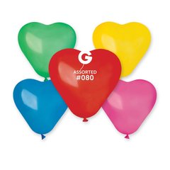 Латексна кулька Gemar асорті (080) сердце пастель 6" (15см) 100шт