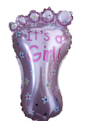 Фольгована кулька міні-фігура "Стопа It’s a girl" рожева (25см) 1шт.