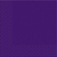 Серветки паперові тришарові темно-фіолетового кольору 33х33см (18шт.) в уп.