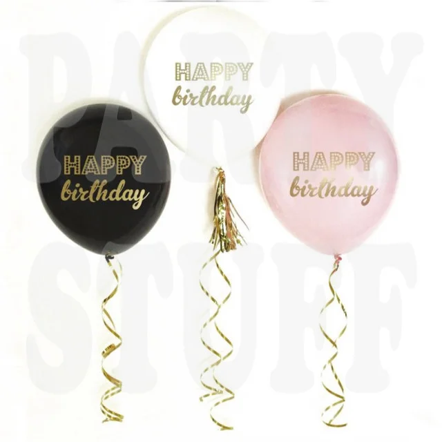 кульки happy birthday пастель асорті