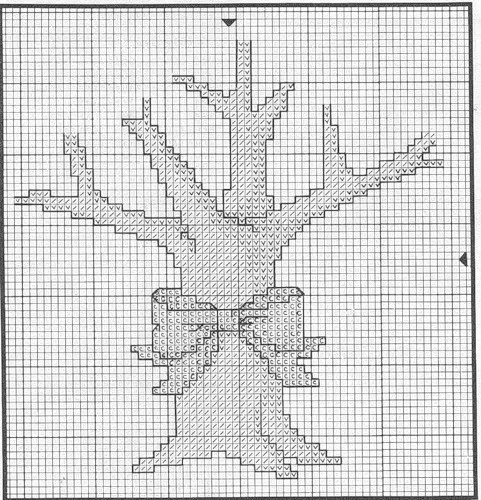 схема вишивки дерева