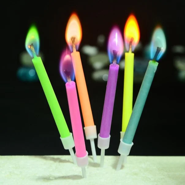 Свічки для торта з кольоровим полум'ям