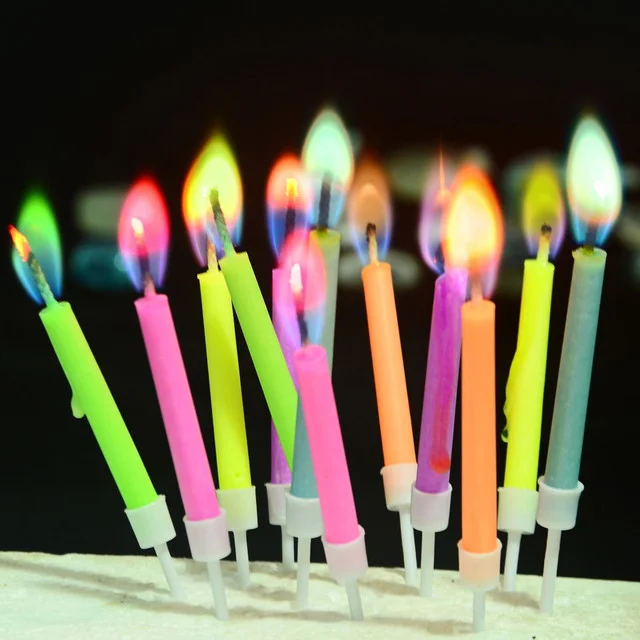 свічки для торта з кольоровим полум'ям